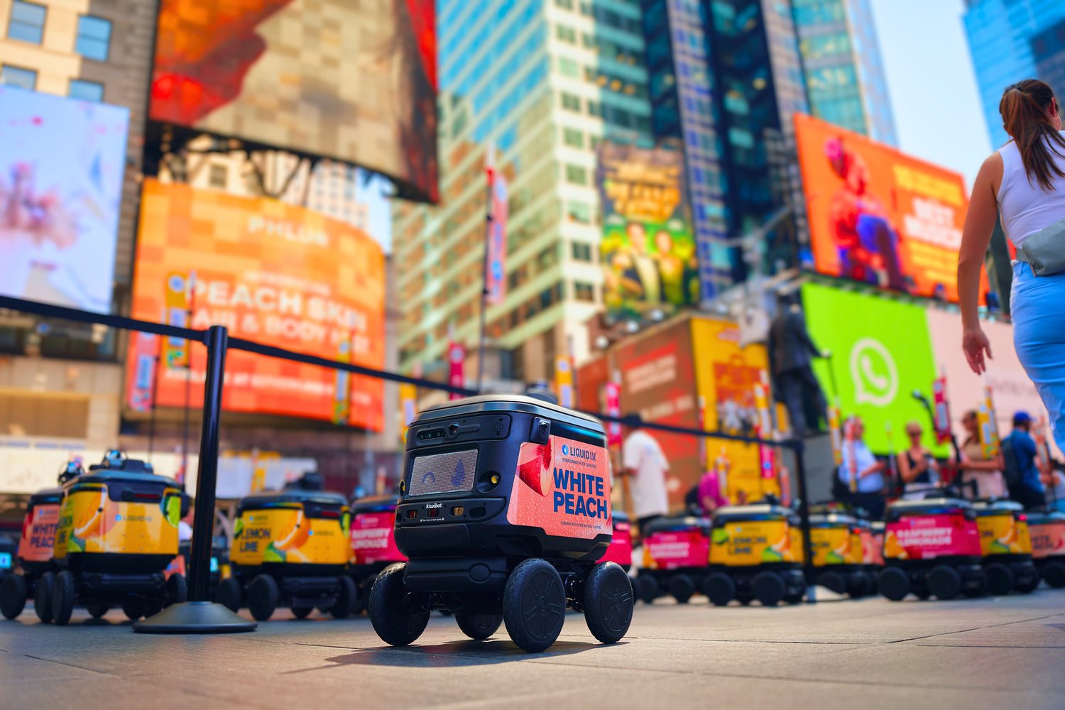 Liquid I.V. branded robot in Times Square